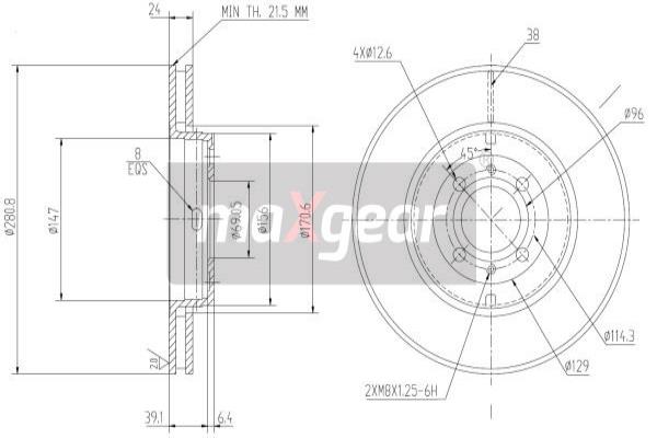 Disc frana 19-0734 MAXGEAR