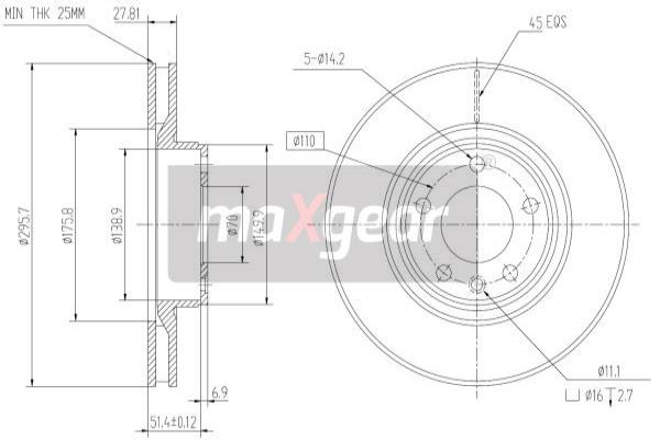 Disc frana 19-0736 MAXGEAR