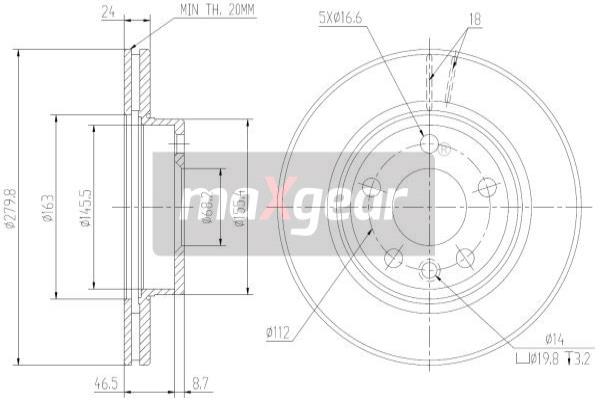 Disc frana 19-0801 MAXGEAR