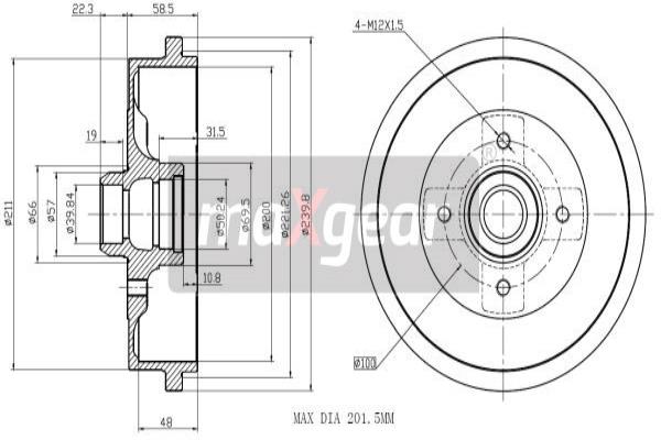 Tambur frana 19-0823 MAXGEAR