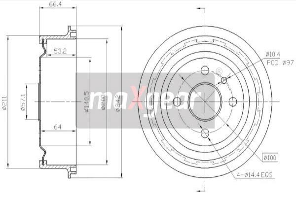 Tambur frana 19-0824 MAXGEAR