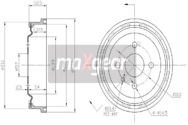 Tambur frana 19-0825 MAXGEAR