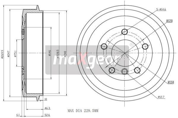 Tambur frana 19-0828 MAXGEAR