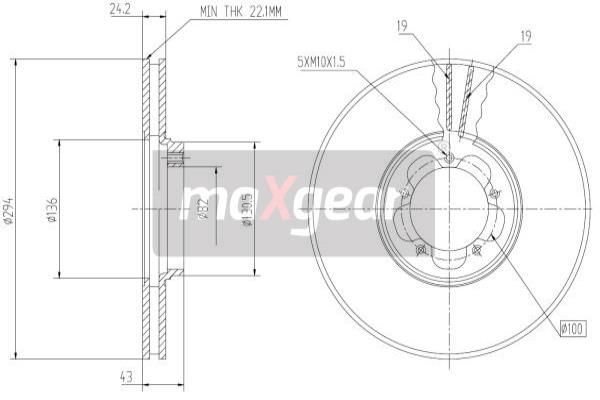 Disc frana 19-0841 MAXGEAR