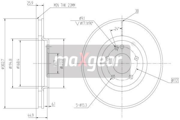 Disc frana 19-0947 MAXGEAR