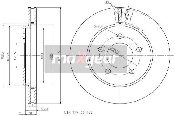 Disc frana 19-1004 MAXGEAR