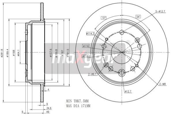 Disc frana 19-1021 MAXGEAR