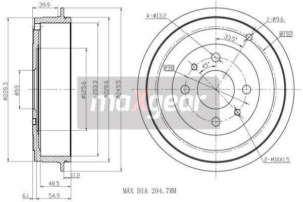 Tambur frana 19-1029 MAXGEAR