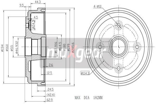 Tambur frana 19-1049 MAXGEAR