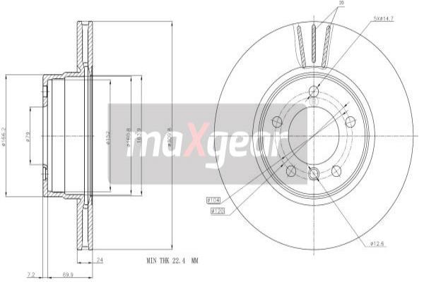 Disc frana 19-1053 MAXGEAR