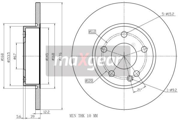 Disc frana 19-1224 MAXGEAR