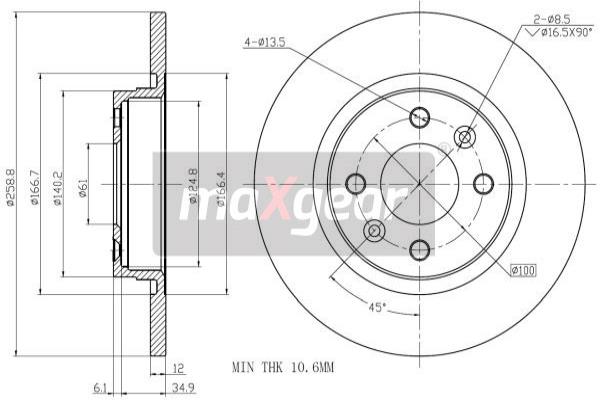 Disc frana 19-1234 MAXGEAR