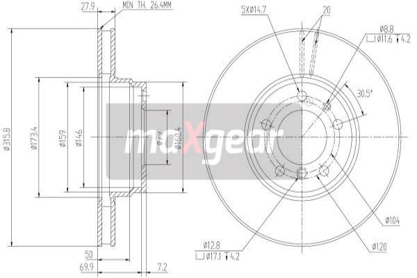 Disc frana 19-1254 MAXGEAR