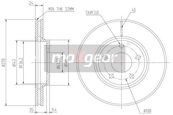 Disc frana 19-1257 MAXGEAR