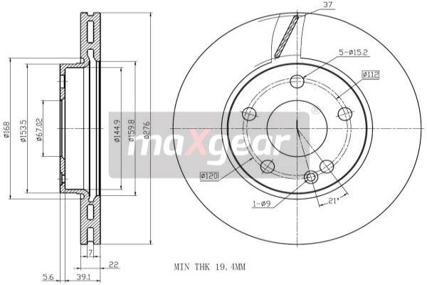 Disc frana 19-1312 MAXGEAR