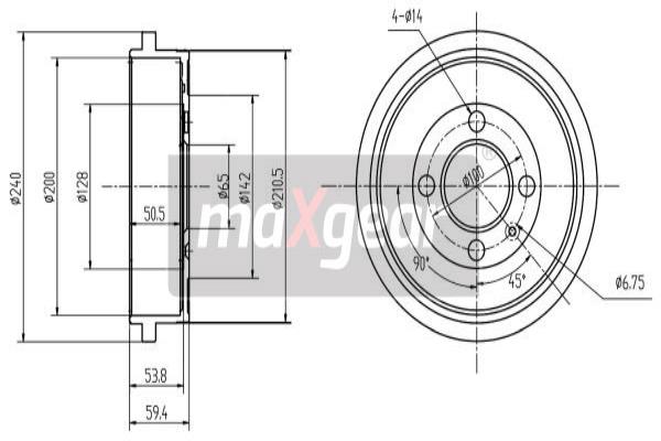 Tambur frana 19-1344 MAXGEAR