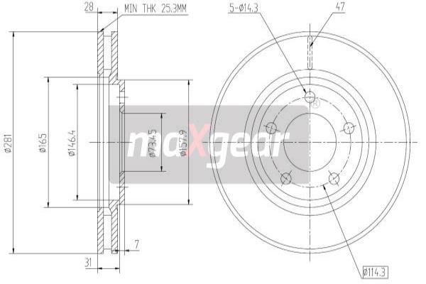 Disc frana 19-1800 MAXGEAR