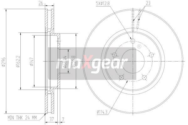 Disc frana 19-1816 MAXGEAR