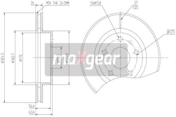 Disc frana 19-1827MAX MAXGEAR