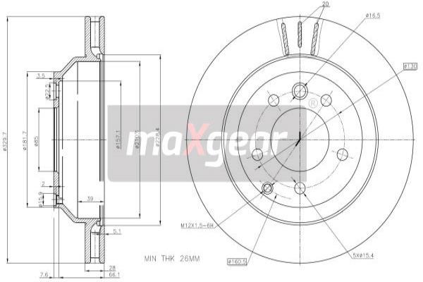 Disc frana 19-1833 MAXGEAR