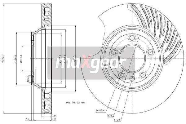 Disc frana 19-1837 MAXGEAR