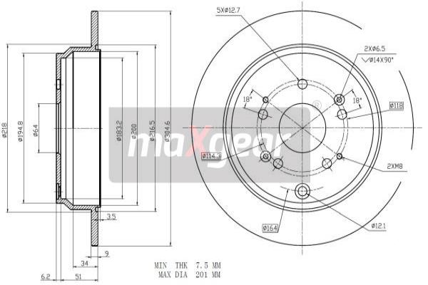 Disc frana 19-1855 MAXGEAR