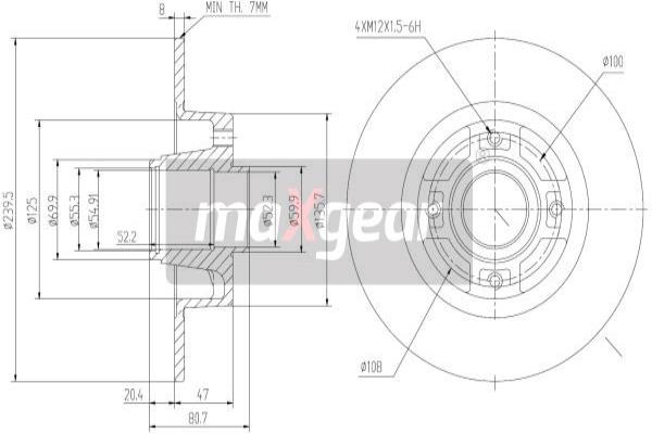 Disc frana 19-1907 MAXGEAR