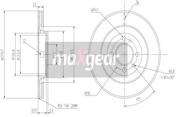 Disc frana 19-1945 MAXGEAR