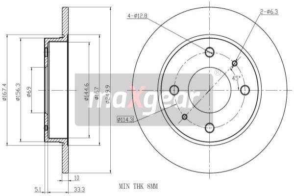 Disc frana 19-1955 MAXGEAR