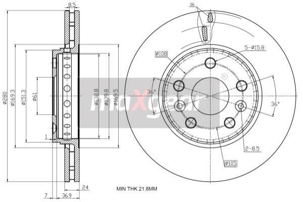 Disc frana 19-2002 MAXGEAR