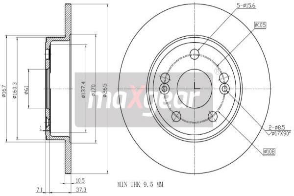 Disc frana 19-2004 MAXGEAR