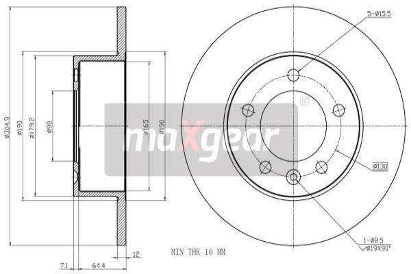 Disc frana 19-2010 MAXGEAR