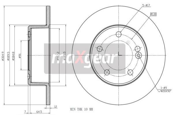 Disc frana 19-2011 MAXGEAR