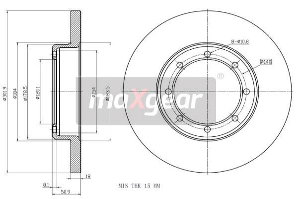 Disc frana 19-2012 MAXGEAR