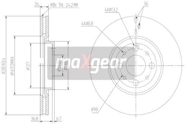 Disc frana 19-2014 MAXGEAR