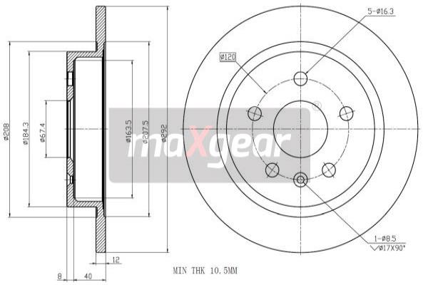 Disc frana 19-2017 MAXGEAR