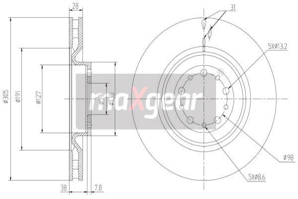 Disc frana 19-2205 MAXGEAR