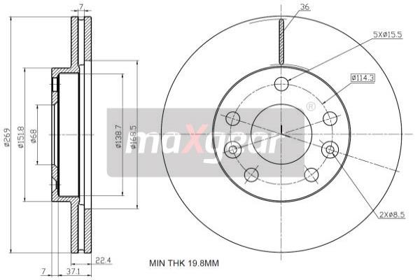 Disc frana 19-2236 MAXGEAR