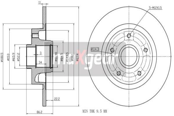 Disc frana 19-2243 MAXGEAR