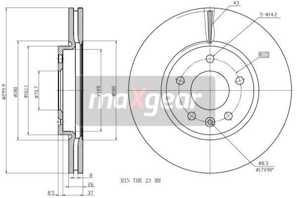 Disc frana 19-2332 MAXGEAR