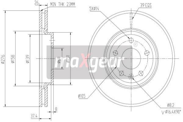 Disc frana 19-2334 MAXGEAR