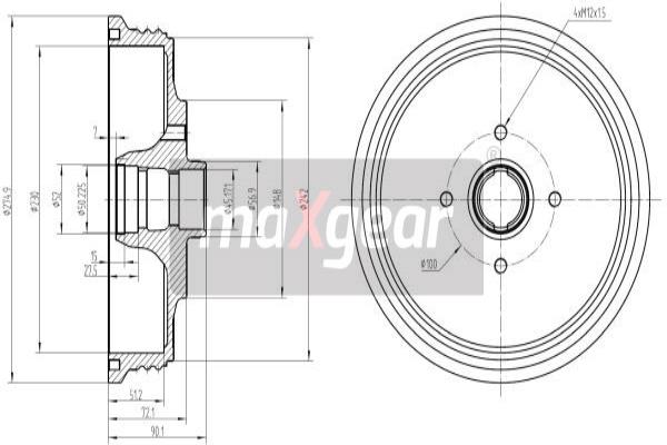 Tambur frana 19-2425 MAXGEAR