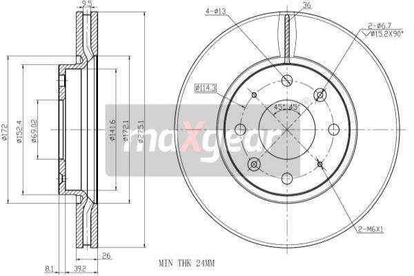 Disc frana 19-2475 MAXGEAR