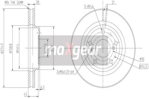 Disc frana 19-2562 MAXGEAR