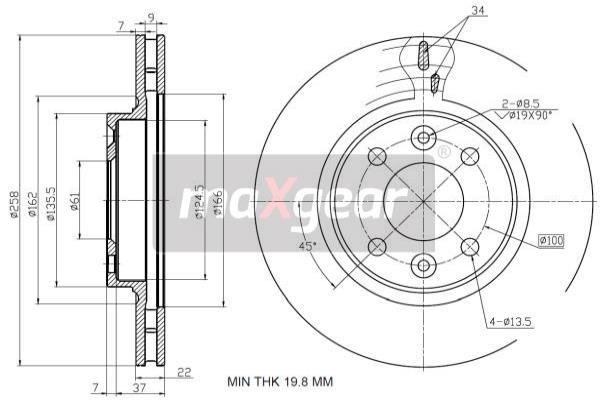 Disc frana 19-2729 MAXGEAR