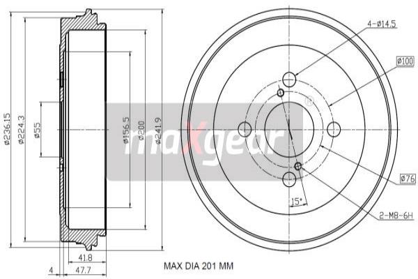 Tambur frana 19-2857 MAXGEAR