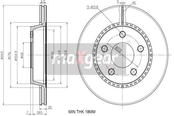 Disc frana 19-3187 MAXGEAR