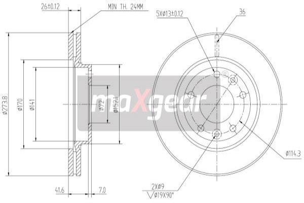 Disc frana 19-3188 MAXGEAR