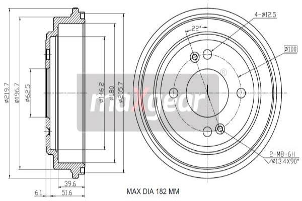 Tambur frana 19-3198 MAXGEAR