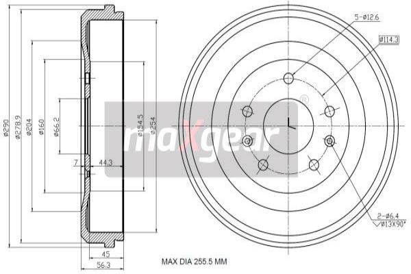 Tambur frana 19-3202 MAXGEAR